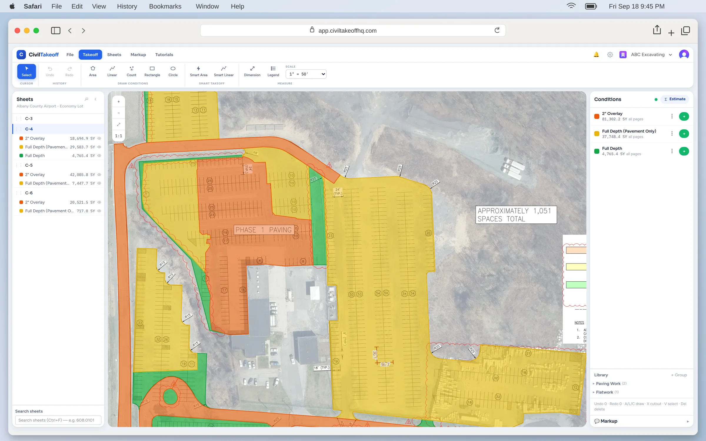 Access the takeoff workspace in a browser on a Mac.